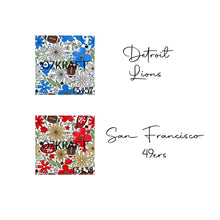 Load image into Gallery viewer, Floral Football Team Scrunchie PREORDER
