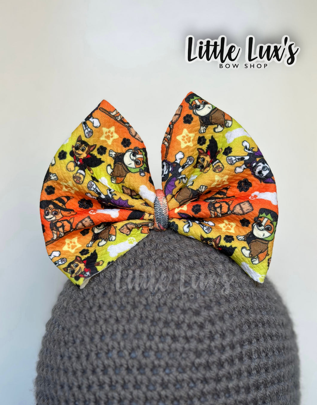 Ombre Halloween Pups Bow