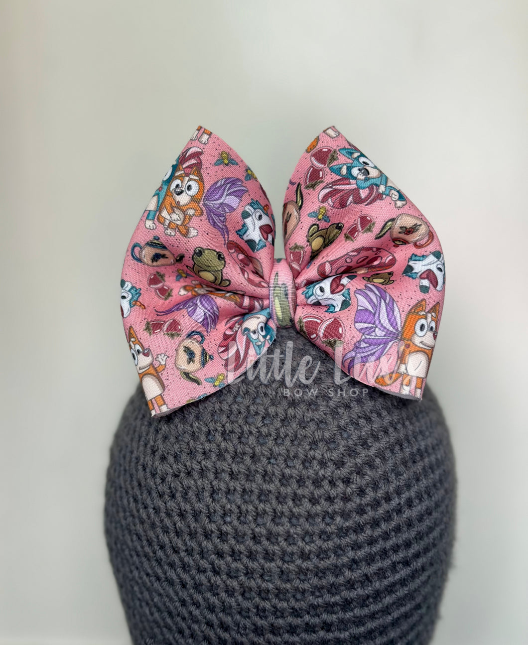 Pink Boho Bluey Classic Scuba Bow