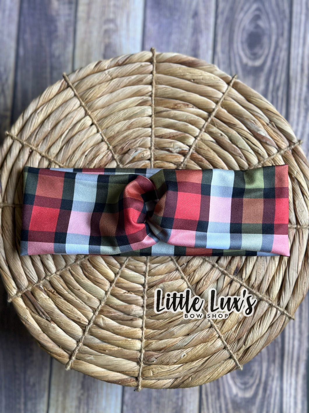 Holiday Plaid Mama+Me Twist Headband