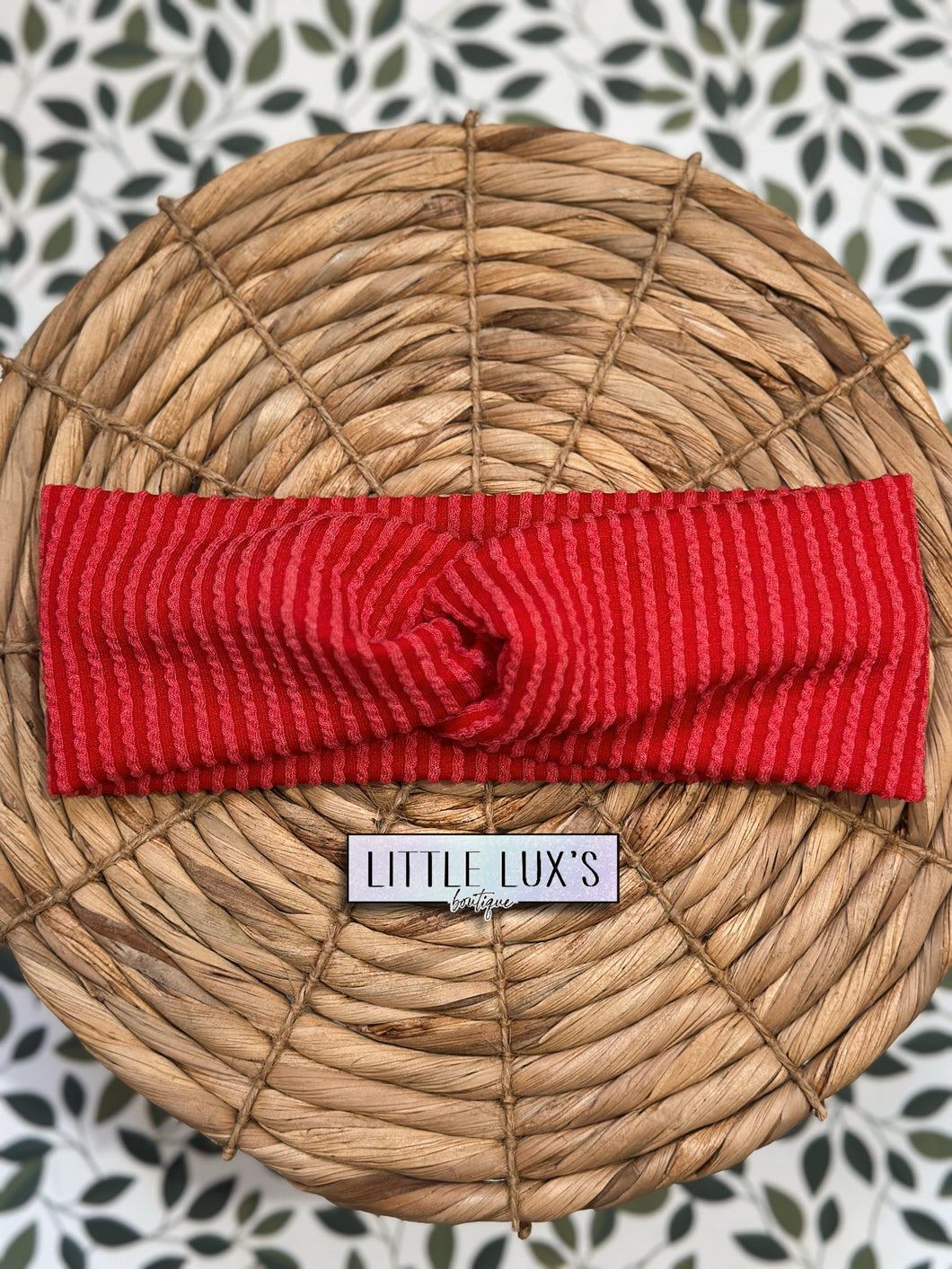 Red Waved Mama+Me Twist Headband