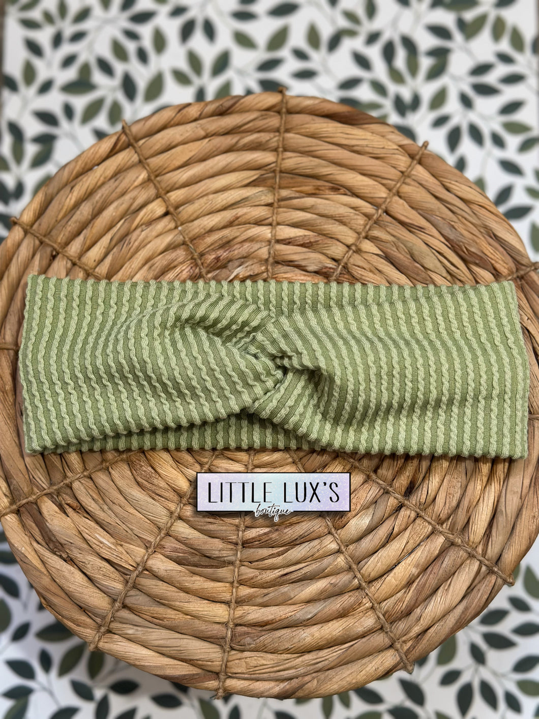 Dusty Lime Waved Mama+Me Twist Headband