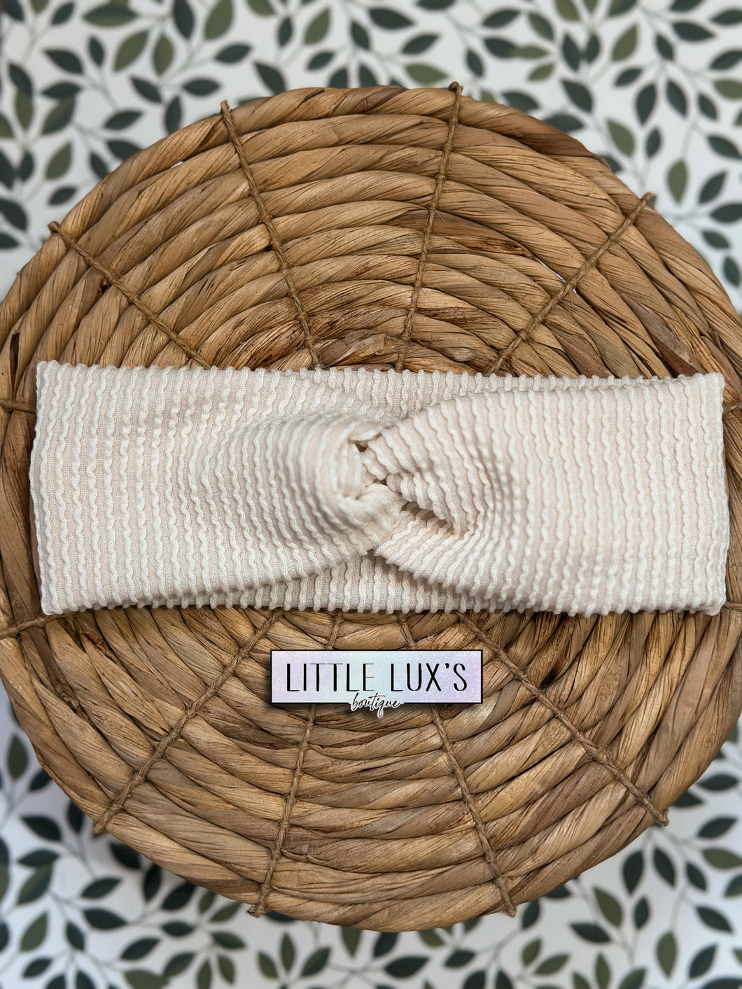 Ivory Waved Mama+Me Twist Headband