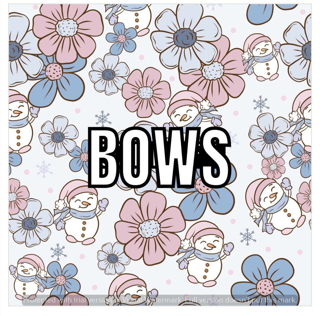 Floral Snowman Bow PREORDER