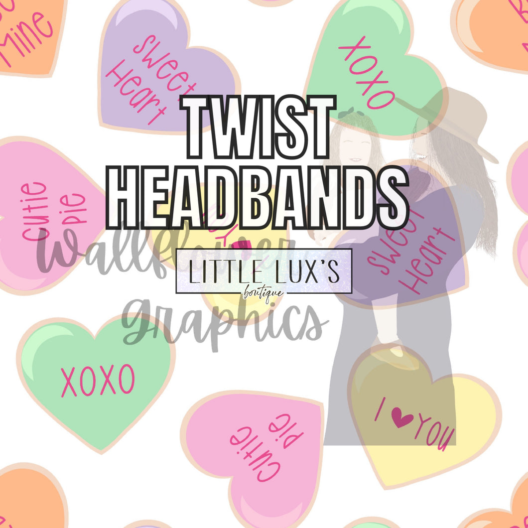 Convo Hearts Mama+Me Twist Headband PREORDER